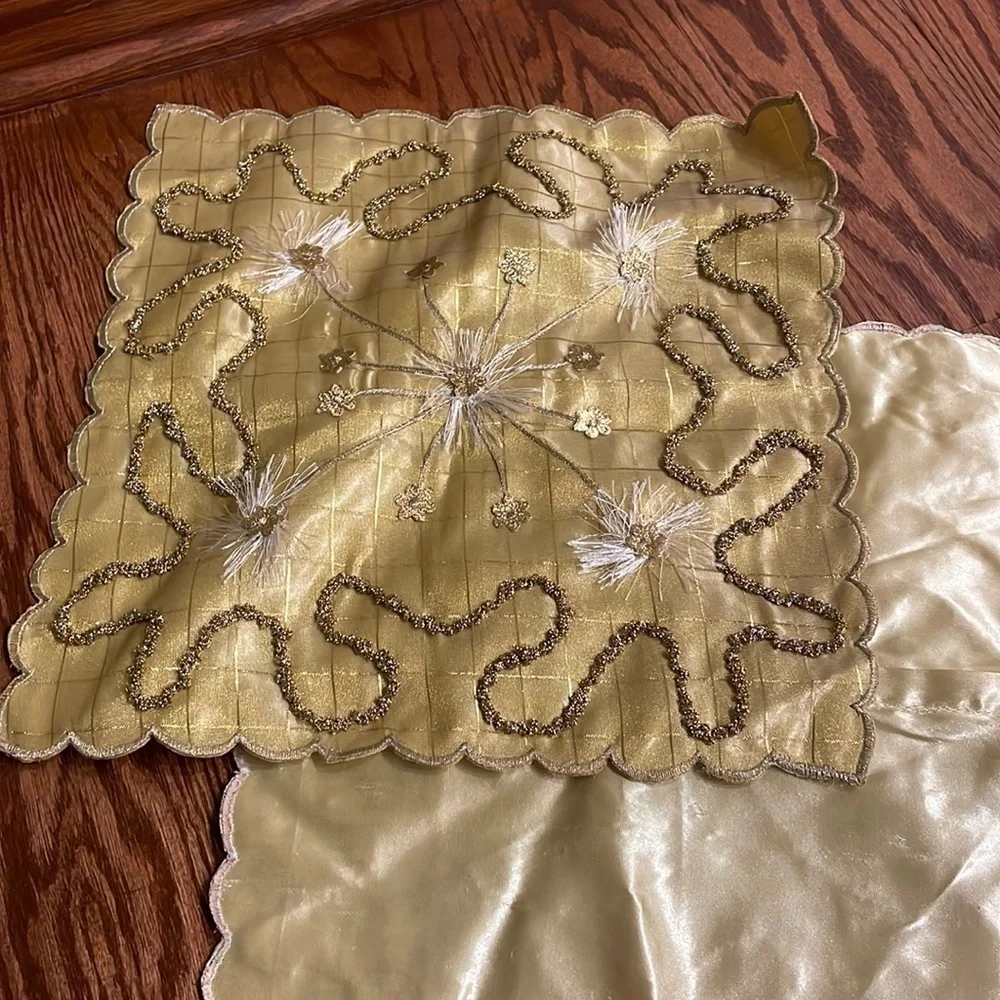 Golden shimmer decor pillow cases jackets zippered  set of 2 textured set of 2